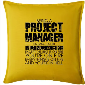 Polštář Being A Project Manager - bike - Polštář 50x50 - 50x50 - Pouze potah ( Žlutá )