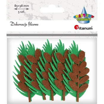Titanum Dekorace, filcová, ZELENOHNĚDÉ LISTY, 38x85mm, mix barev, 5 ks/bal.