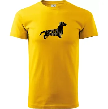 Pánské tričko Jezevčík - Dachshund - Triko extra velké (5-8XL) - 7XL ( Žlutá )