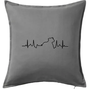 Polštář Stafordšírsky bulteriér EKG - Polštář 50x50 - 50x50 - Včetně výplně ( Tmavě šedý melír )