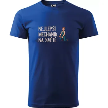 Sablio Tričko s potiskem Nejlepší mechanik na světě - modré 5XL