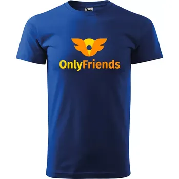 Sablio Tričko s potiskem Only Friends - modré 5XL