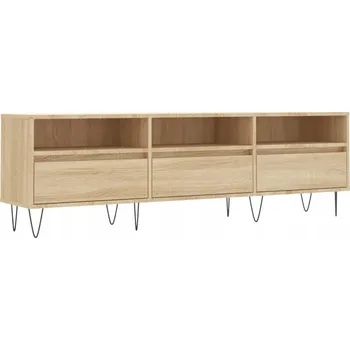Televizní stolek TV stolek se 6 přihrádkami, dub sonoma, 150x30x44,5 cm