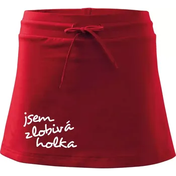 Dámská sukně Jsem zlobivá holka - Sportovní sukně - two in one - XS ( Červená )