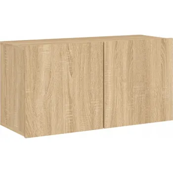 Televizní stolek TV stolek k zavěšení na zeď, dub sonoma, 80x30x41 cm