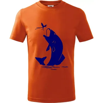 Ryba - komár - Tričko dětské bavlněné - 98 cm / 2 roky ( Oranžová )