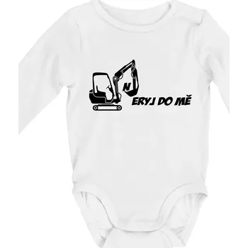 Neryj do mě - Body kojenecké s dlouhým rukávem - Dlouhý r. 3-6 měs ( Bílá )