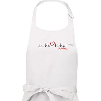 Kuchyňská zástěra Moje srdce bije pro Bowling - Pánská zástěra na vaření - Univerzální velikost ( Bílá )