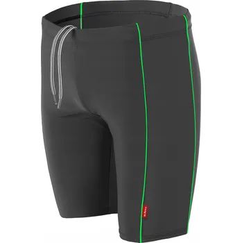 Dámské plavky PLAVKOVÉ BOXERKY ČERNÉ Dawi SE ZELENÝMI PRUHY Pohodlné Na Léto M