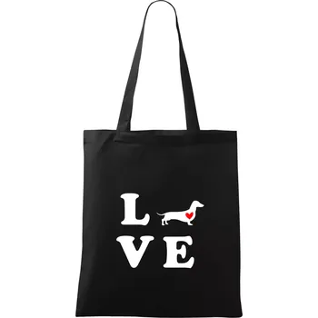 Jezevčík - Love - Taška bavlněná - 42 x 38 cm ( Černá )