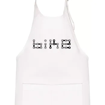 Kuchyňská zástěra Bike nápis řetěz - Dětská zástěra na vaření - Univerzální velikost ( Bílá )