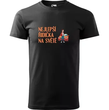 Pánské tričko Sablio Tričko s potiskem Nejlepší řidička na světě - černé 5XL