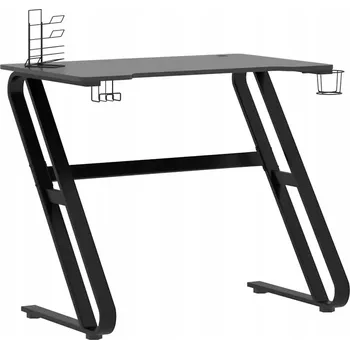 Počítačový stůl Ergonomický herní stůl s držáky, černý, 90x60x75 cm