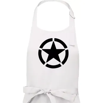 Kuchyňská zástěra Army hvězda - Dámská zástěra na vaření - Univerzální velikost ( Bílá )