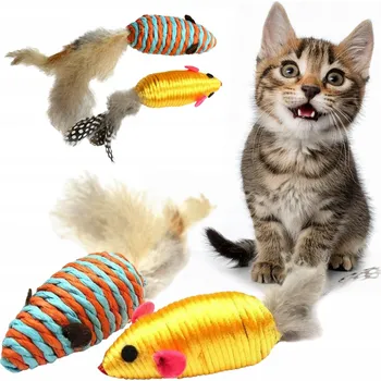 Hračka pro kočku Pet Nova KOČKA-MYŠÍ SADA-PEŘÍ-7 pro kočky myš