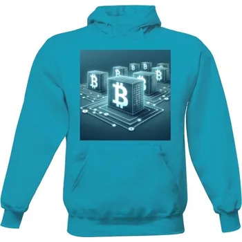 Pánská mikina Pánská mikina s kapucí s potiskem Bitcoinové bloky pánské