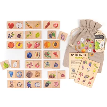 Dřevěná hračka Lesní svět Na POLOVICE - Ovocie