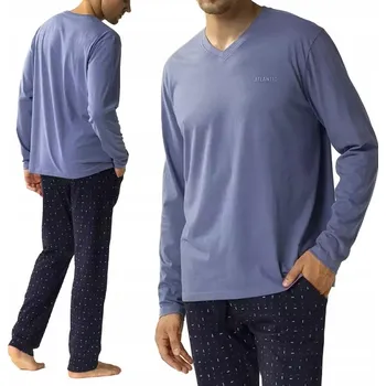 Pánské pyžamo ATLANTIC NMP-374 pánské pyžamo s dlouhým rukávem 100% BAVLNA - XL