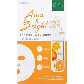 Pleťová maska Thajská maska Baby Bright Aura and Bright Booster Mask Sheet, 20 g