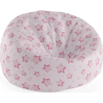 Sedací pytel Sablio Sedací vak Cocoon Růžové hvězdy - 115 x 75 x 45 cm