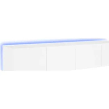 Televizní stolek Závěsná skříňka pod TV s LED RGB osvětlením, bílá, 80x35x31 cm