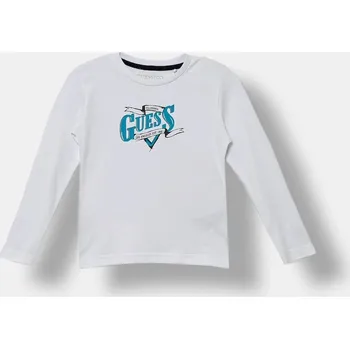 Dětské bavlněné tričko s dlouhým rukávem Guess N5BI18.I3Z14.9BYA bílá 00X, vel. 96-104