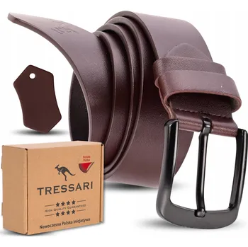 Opasek Pasek Skórzany Brązowy Męski 120 cm Do Spodni Pravá Kůže Klasický Pásek