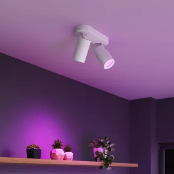 Lampička Calex Smart stropní bodové osvětlení bílé délka 22 cm 2-flg. GU10-LED RGBW bílá 2 x 4,9 W LED - Doprava zdarma