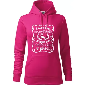 Dámská mikina I blbý den na rybách - Mikina dámská Cape s kapucí - 2XL ( Purpurová )