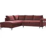 Růžová sametová rozkládací rohová pohovka (levý roh) Lofty Lilly – Miuform ID_1681322