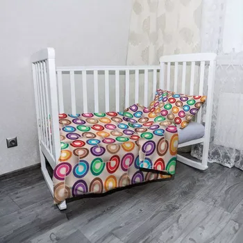 Povlečení Sablio Mikroplyšové dětské povlečení do postýlky Barevné spirály - 120x90 / 40x60