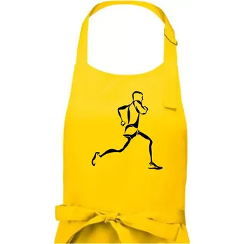 Kuchyňská zástěra Běžec - Pánská zástěra na vaření - Univerzální velikost ( Žlutá )