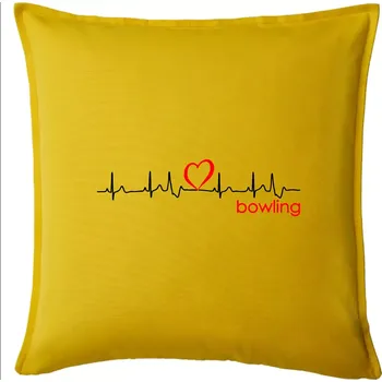 Polštář Moje srdce bije pro Bowling - Polštář 50x50 - 50x50 - Pouze potah ( Žlutá )