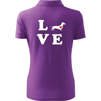 Jezevčík - Love - Polokošile dámská Pique Polo - 2XL ( Fialová )