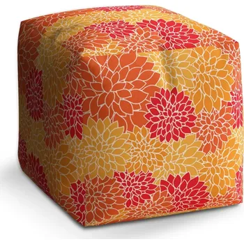 Taburet Sablio Taburet Cube Barevné květiny: 40x40x40 cm