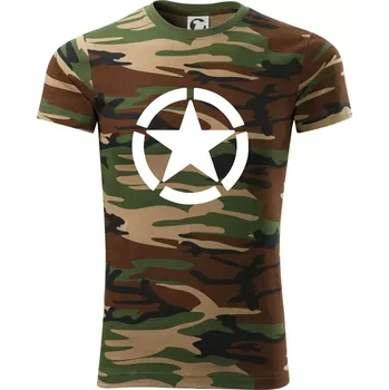 Pánské tričko Army hvězda - Army CAMOUFLAGE - XS ( Hnědý maskáč )