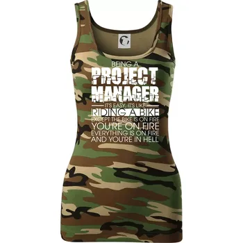 Dámské tričko Being A Project Manager - bike - Dámské Maskáčové tílko - M ( Hnědý maskáč )