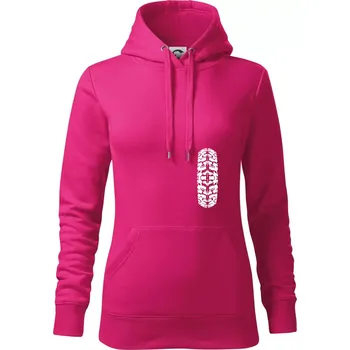Dámská mikina Enduro / cross pneumatika - Mikina dámská Cape s kapucí - S ( Purpurová )