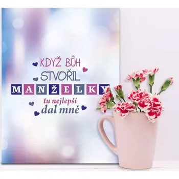 Plechová cedule Sablio Dárková cedulka Když Bůh stvořil manželky: 30x40 cm