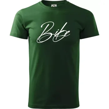 Nápis bike - Triko extra velké (5-8XL) - 7XL ( Lahvově zelená )