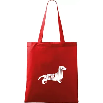 Jezevčík - Dachshund - Taška bavlněná - 42 x 38 cm ( Červená )