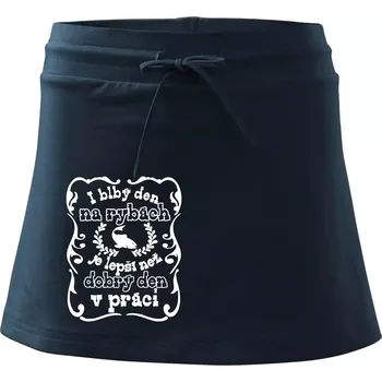Dámská sukně I blbý den na rybách - Sportovní sukně - two in one - XL ( Námořní modrá (velmi tmavá - téměř černá) )
