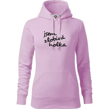 Dámská mikina Jsem zlobivá holka - Mikina dámská Cape s kapucí - S ( Orchid )