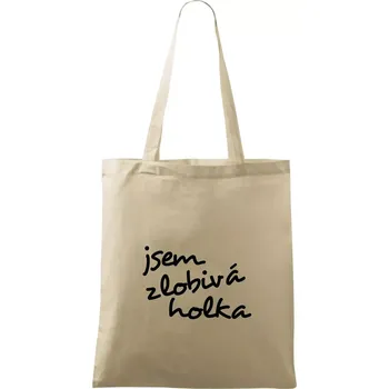 Nákupní taška Jsem zlobivá holka - Taška bavlněná - 42 x 38 cm ( Naturální )