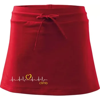 Dámská sukně Moje srdce bije pro climb (horolezení) - Sportovní sukně - two in one - S ( Červená )