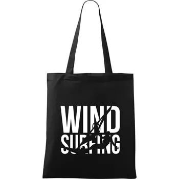 Nákupní taška Windsurfing nápis - Taška bavlněná - 42 x 38 cm ( Černá )
