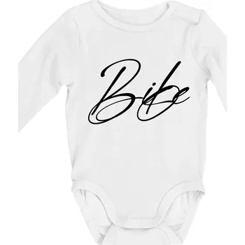 Kojenecké oblečení Nápis bike - Body kojenecké s dlouhým rukávem - Dlouhý r. do 3 měs ( Bílá )