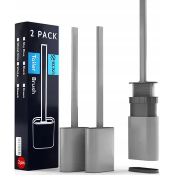 Silikonový WC kartáč volně stojící nebo závěsný šedý 2 ks