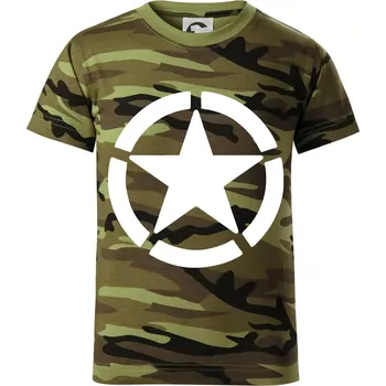 Army hvězda - Dětské maskáčové triko - 134 cm/8 let ( Zelený maskáč )