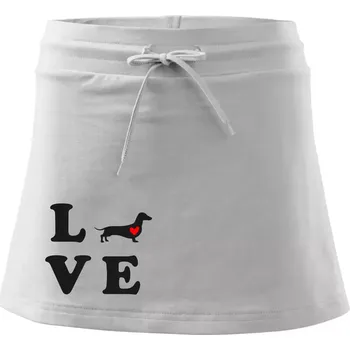 Dámské oblečení Jezevčík - Love - Sportovní sukně - two in one - L ( Bílá )